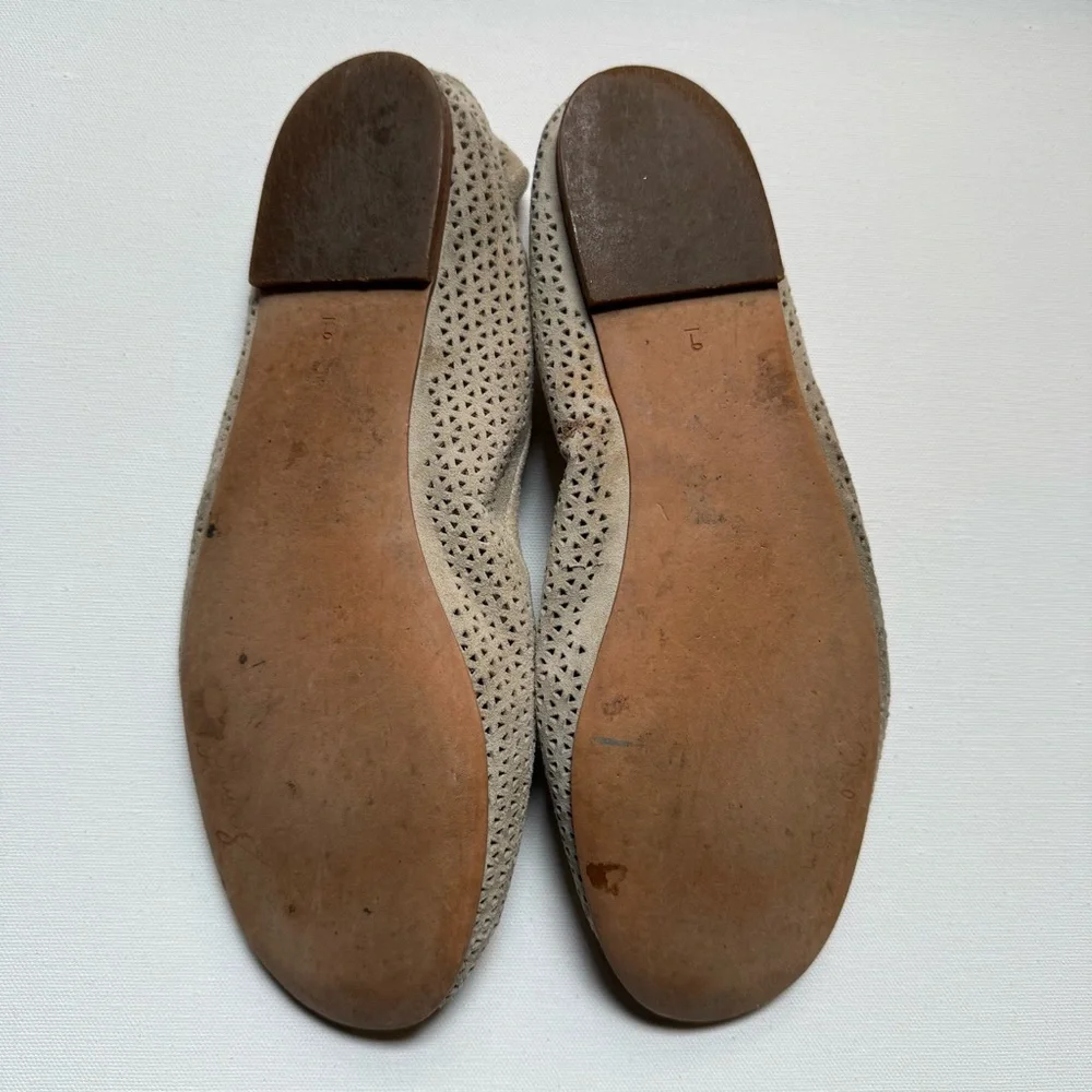Sam Edelman Taupe Perforated Ballet Sz 9 Flats